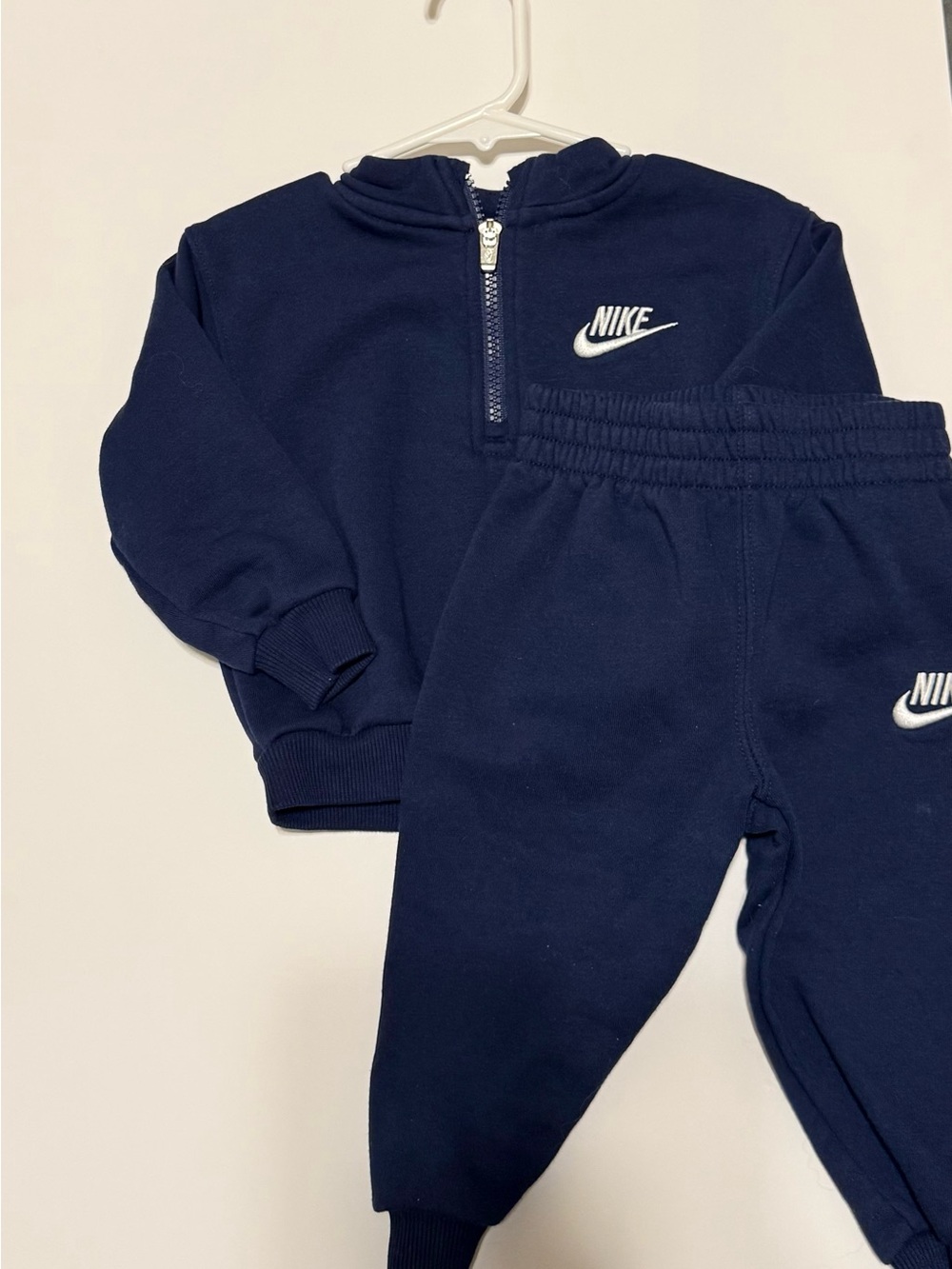 Nike Kids Navy Jogger Set with Zip Pullover
